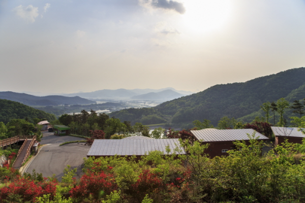 하늘에서 바라본 제암산 자연휴양림 전경