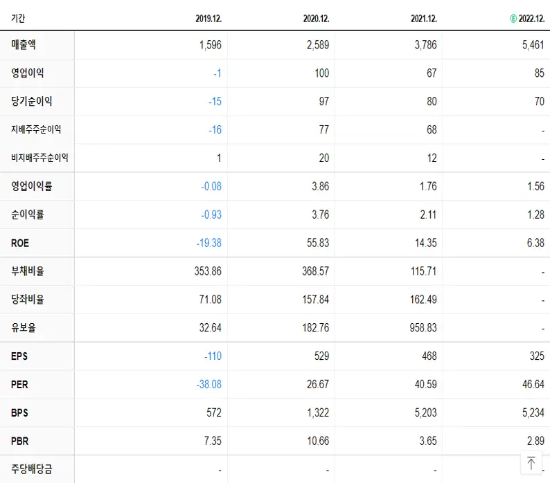 지어소프트 재무제표