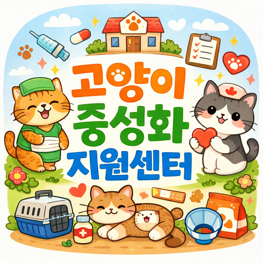 “고양이 중성화 지원센터“ 문구 이미지