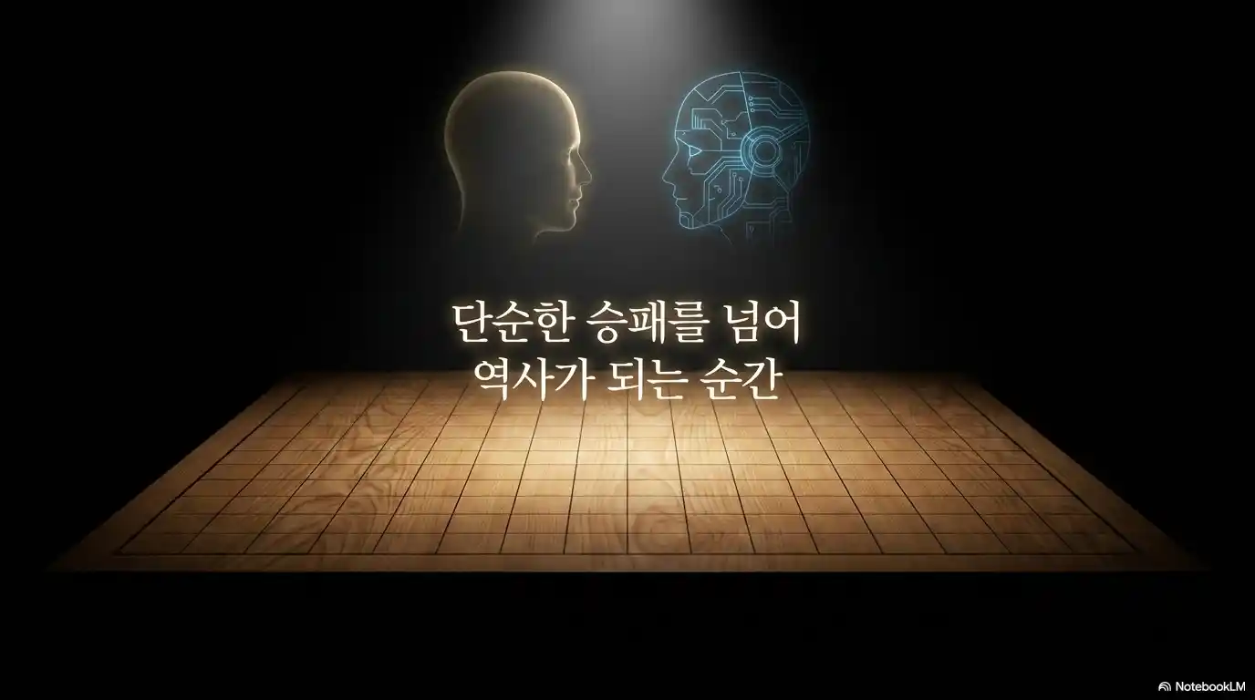 신진서와 AI 카타고의 대결이 인간과 인공지능의 역사적 승부임을 표현한 이미지