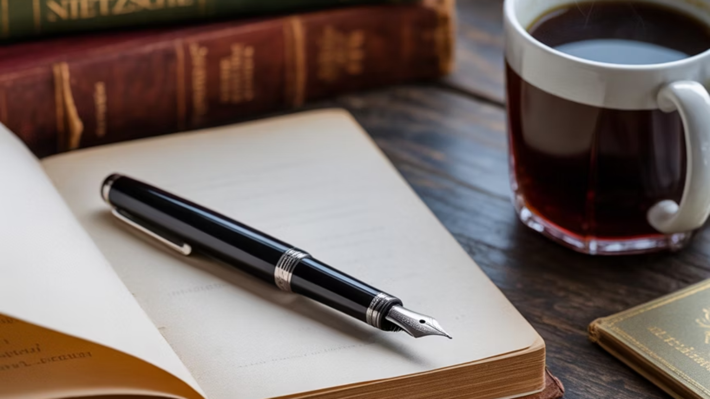 맹자와 니체의 인간관이 상호 보완적으로 결합될 수 있음을 상징적으로 표현하는 추상적인 이미지.