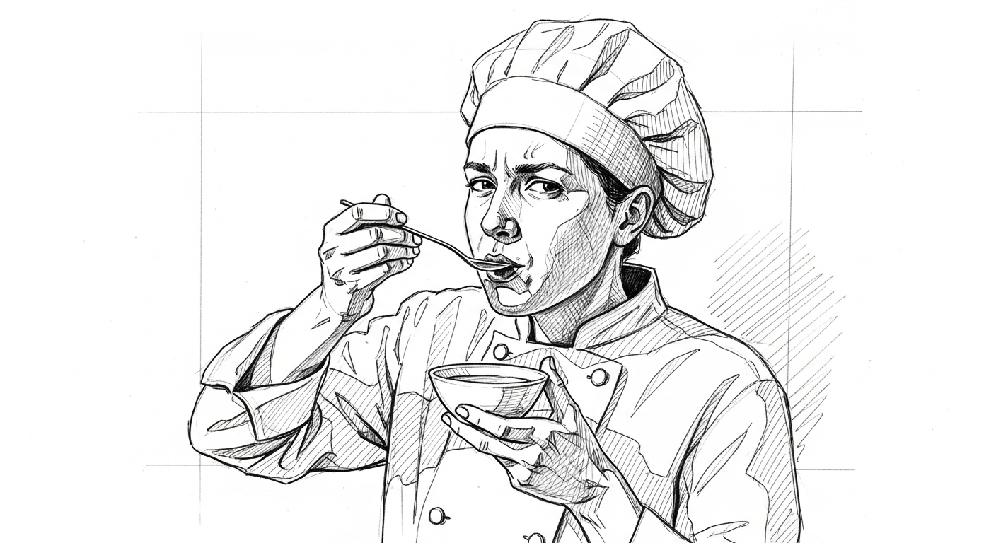 요리의 맛을 평가하는 사람