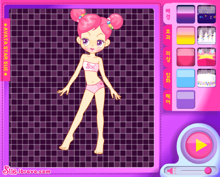 슈의-뮤직비디오-만들기-플래시게임-시작-화면