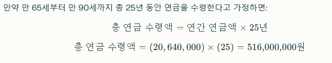 총 국민연금 수령액 계산