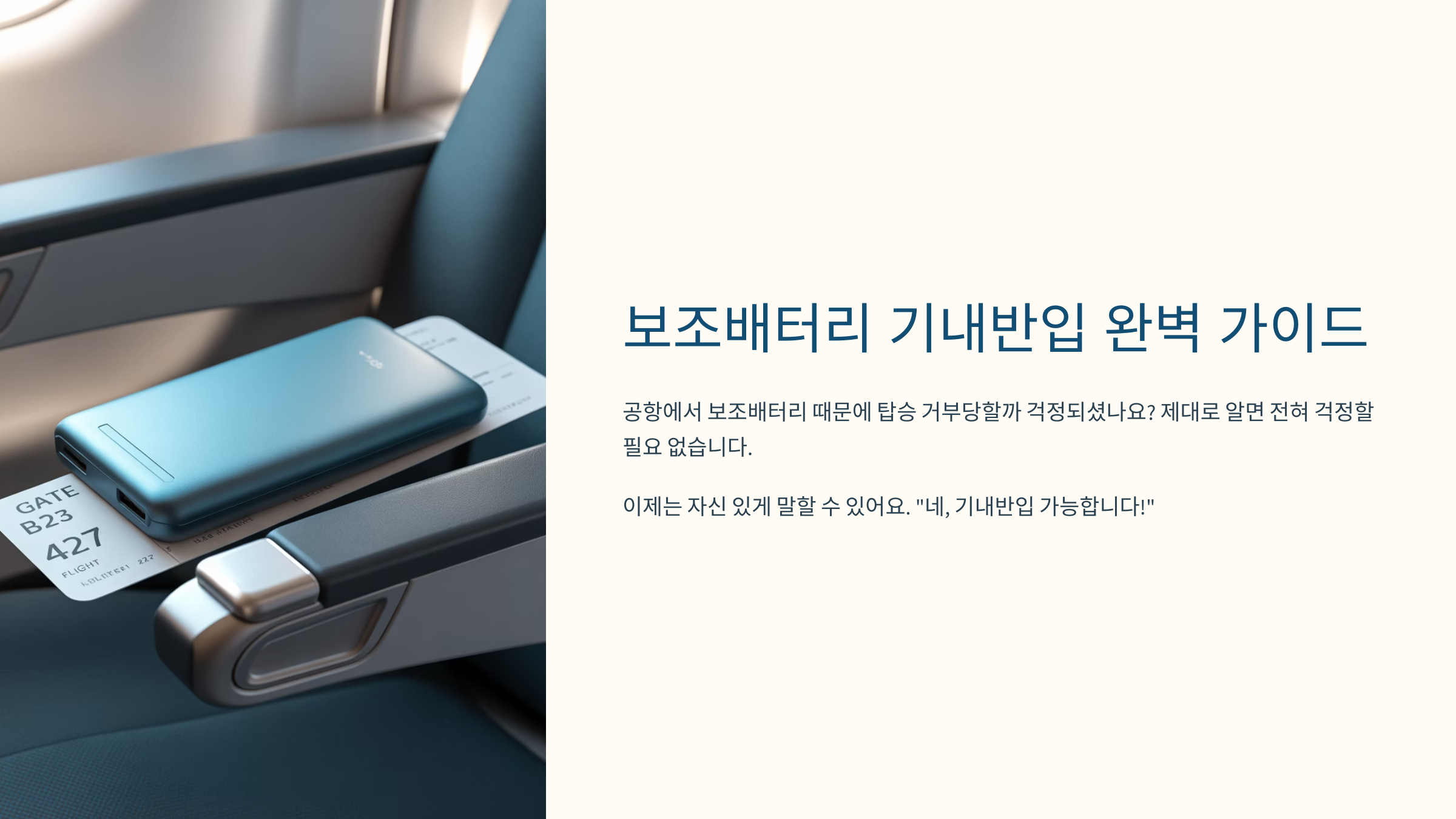 보조배터리 기내반입 가이드