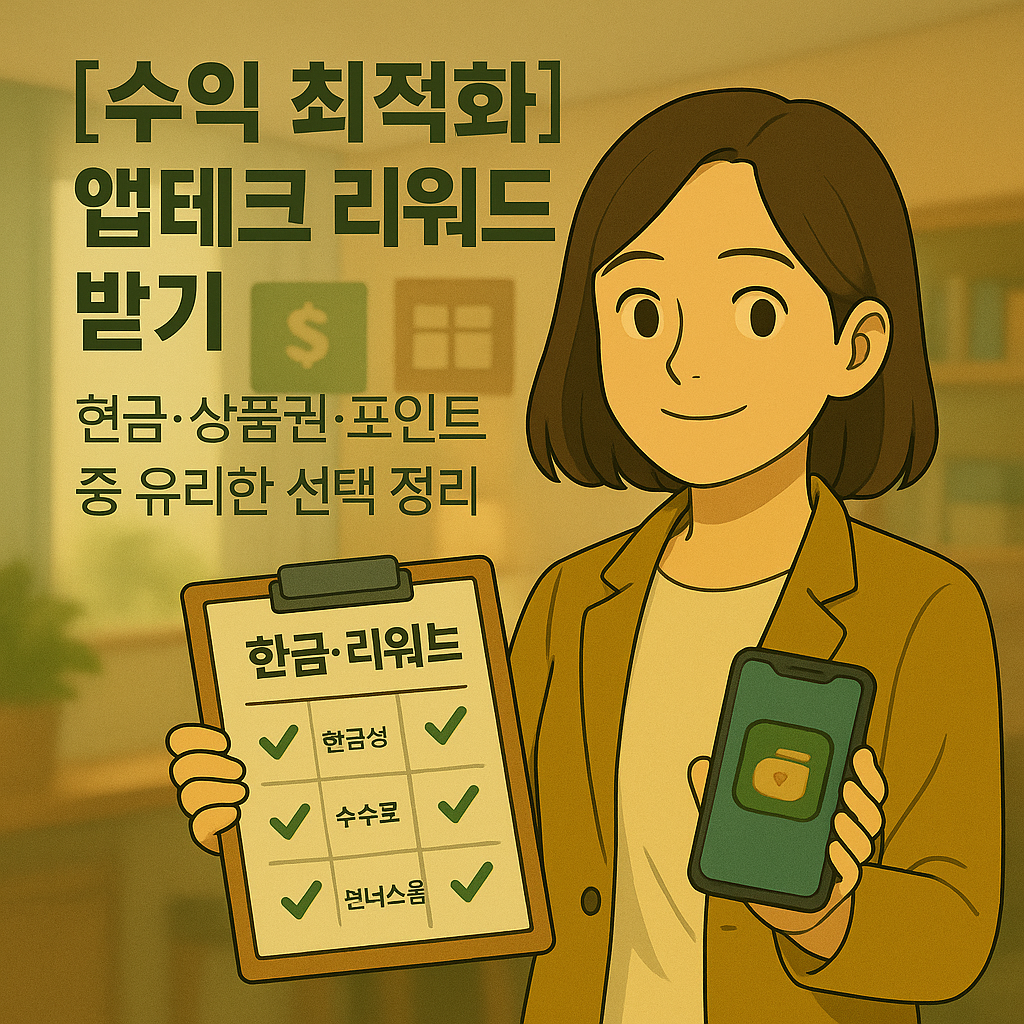 [수익 최적화] 앱테크 리워드 받기 ｜ 현금·상품권·포인트 중 유리한 선택 정리