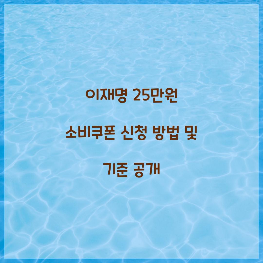 이재명 25만원 소비쿠폰 
