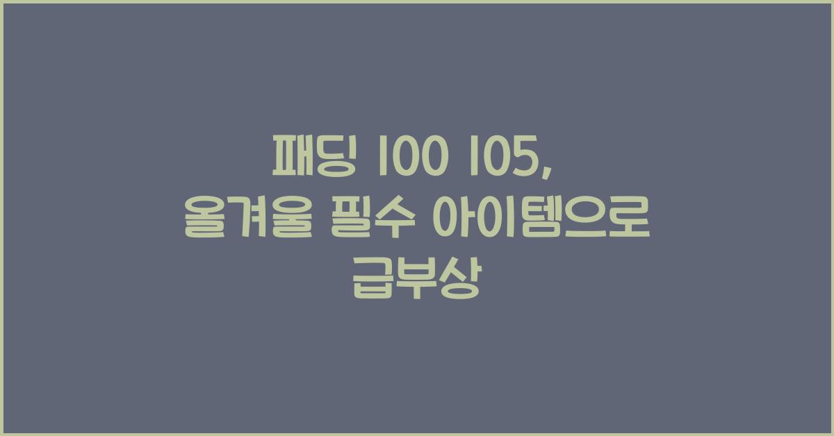 패딩 100 105