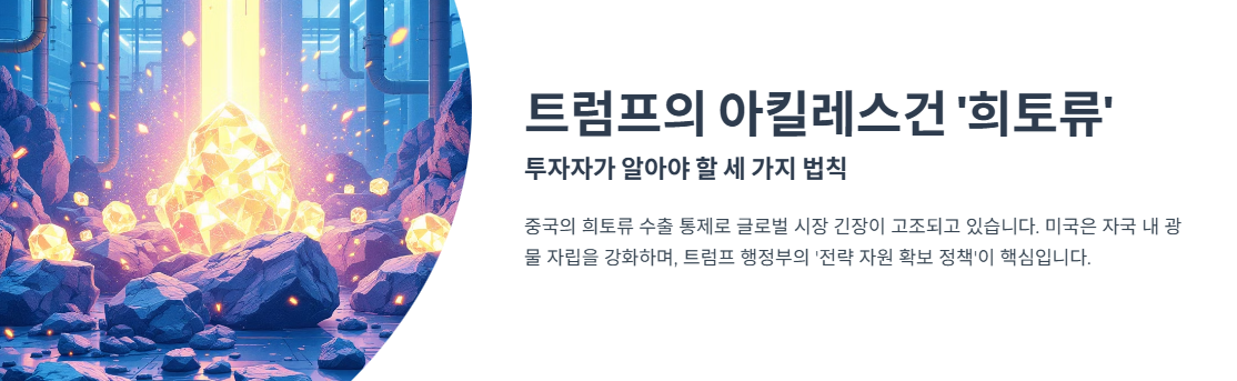 트럼프의 아킬레스건 ‘희토류’… 투자자가 알아야 할 세 가지 법칙