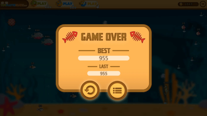 3인용-물고기-키우기-모바일게임-종료-화면