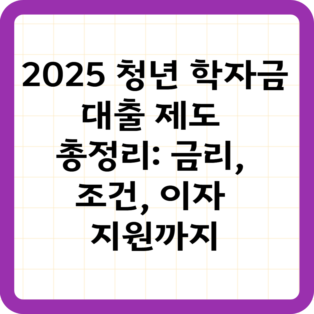 2025 청년 학자금 대출 제도 총정리: 금리, 조건, 이자 지원까지