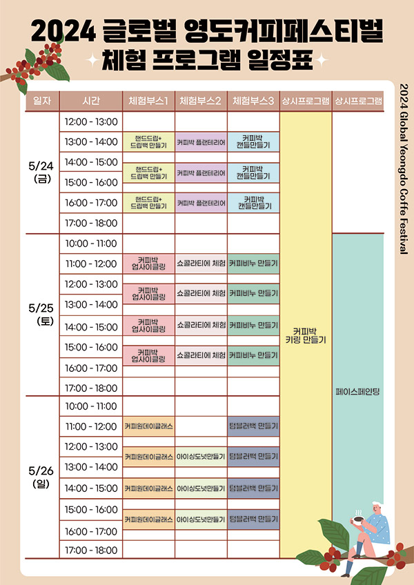  2024 글로벌 영도커피페스티벌 일정표