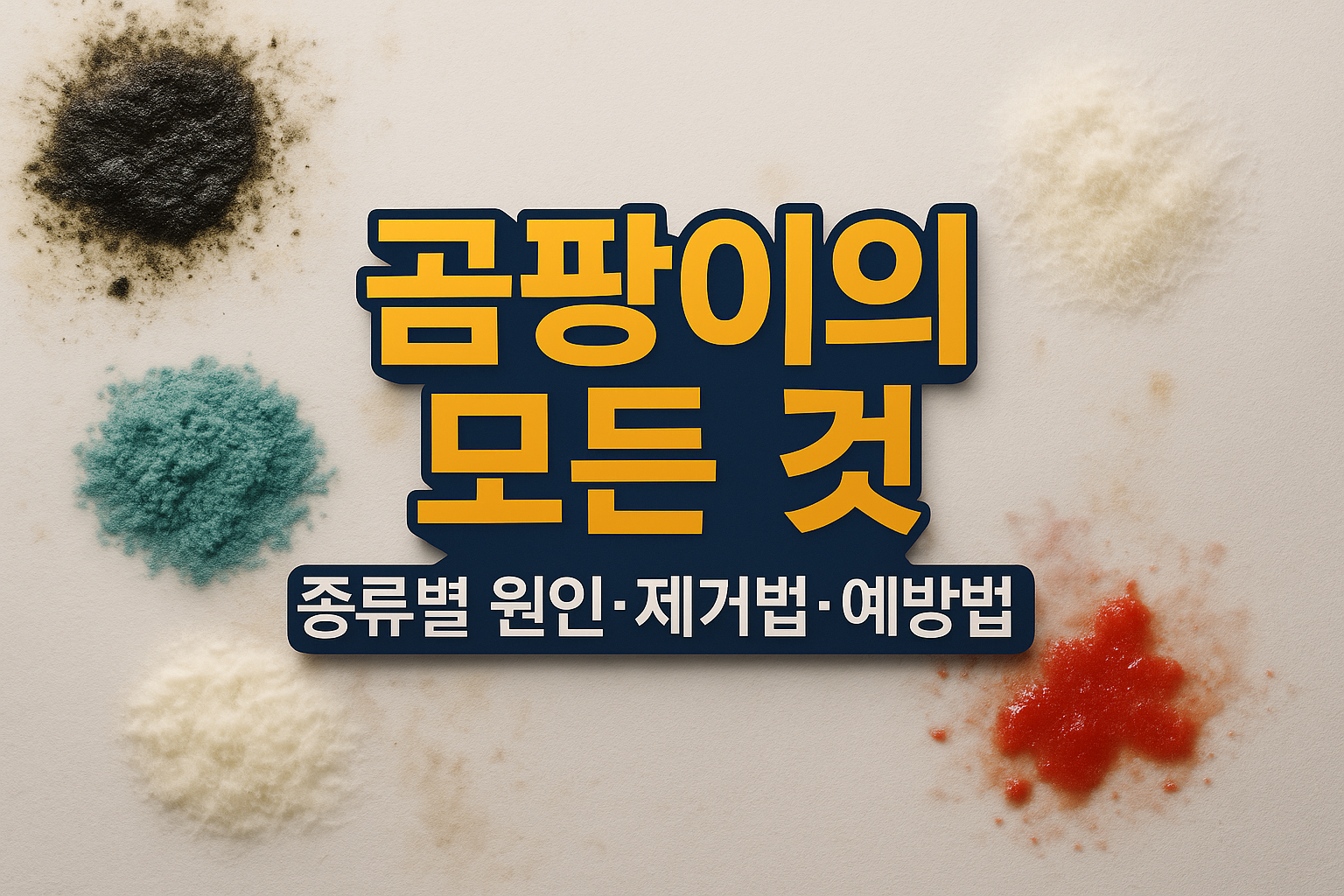 곰팡이(검은 곰팡이, 흰곰팡이, 붉은곰팡이, 푸른곰팡이)를 연상하는 이미지