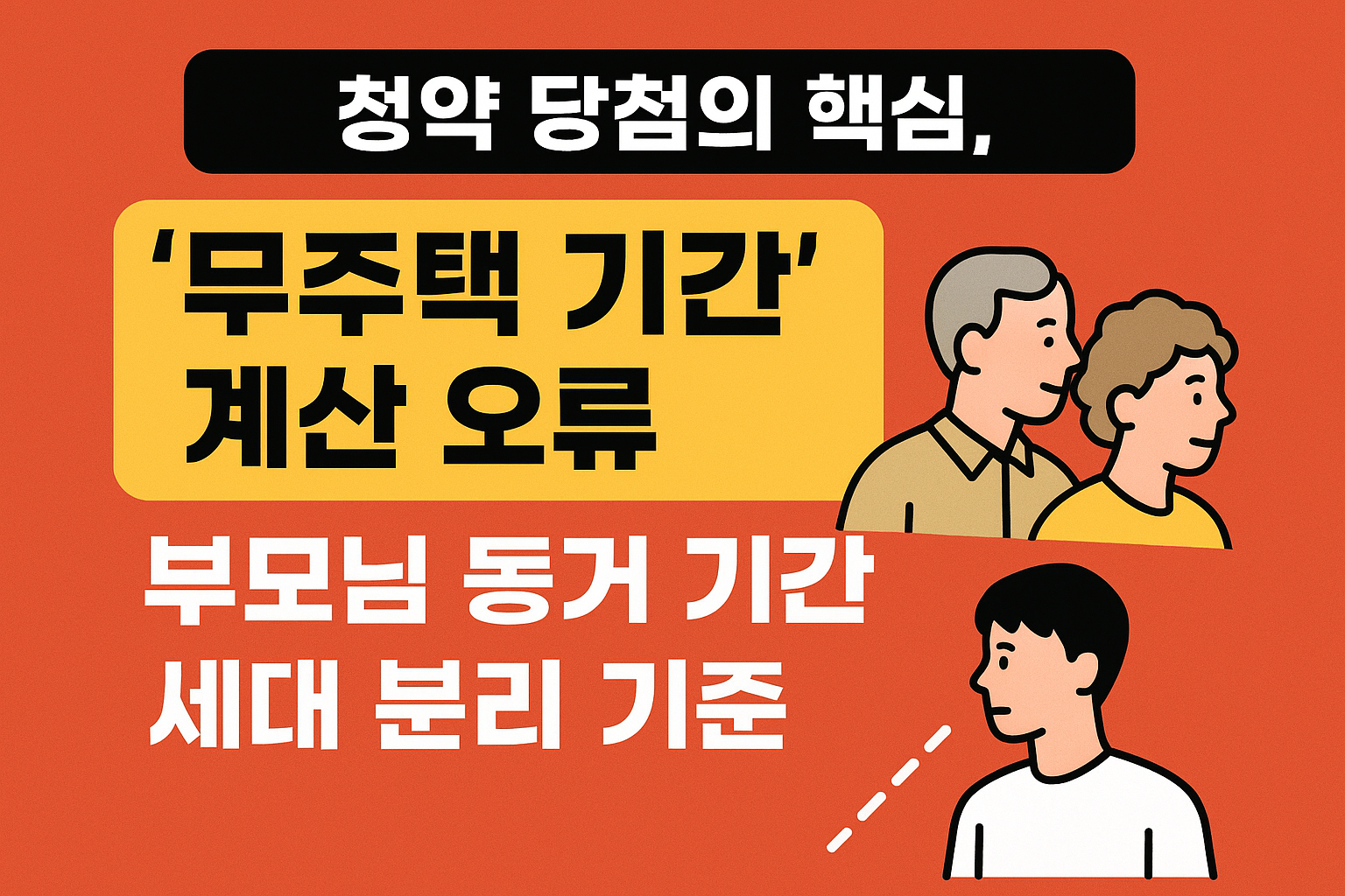 청약 당첨의 핵심, '무주택 기간' 계산 오류 피하는 법: 부모님 동거 기간과 세대 분리 기준