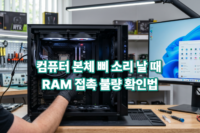 컴퓨터 본체 삐 소리와 램 접촉 불량 해결 방법 대표 이미지