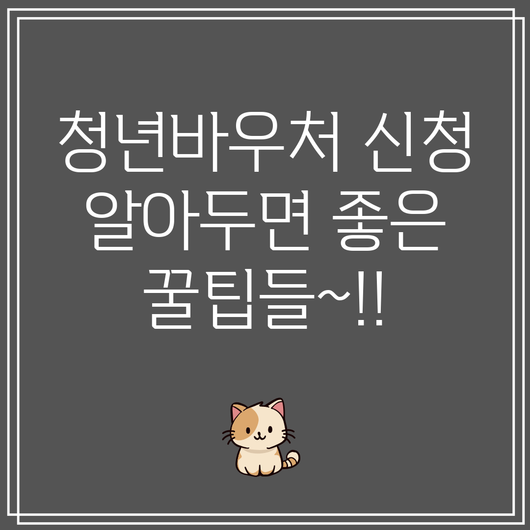청년바우처 신청 알아두면 좋은 꿀팁들~!!