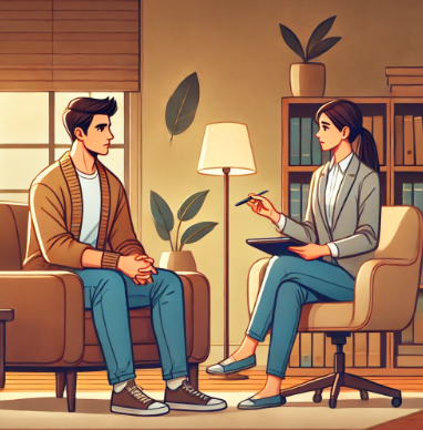 상담을 받는 청년