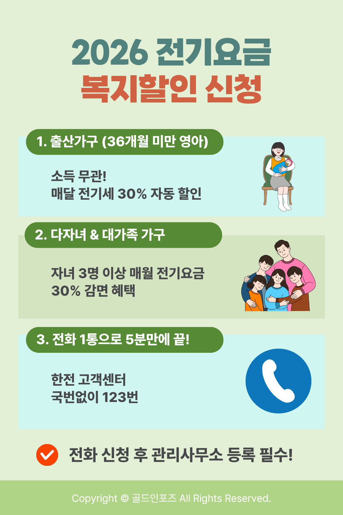 2026년 전기요금 지원금 한전 복지할인 신청 가이드