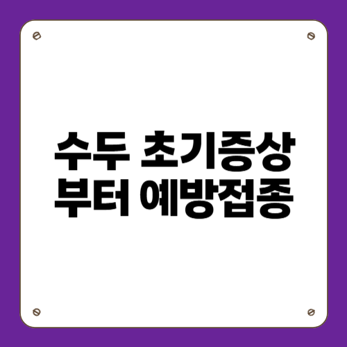 수두 초기증상부터 예방접종