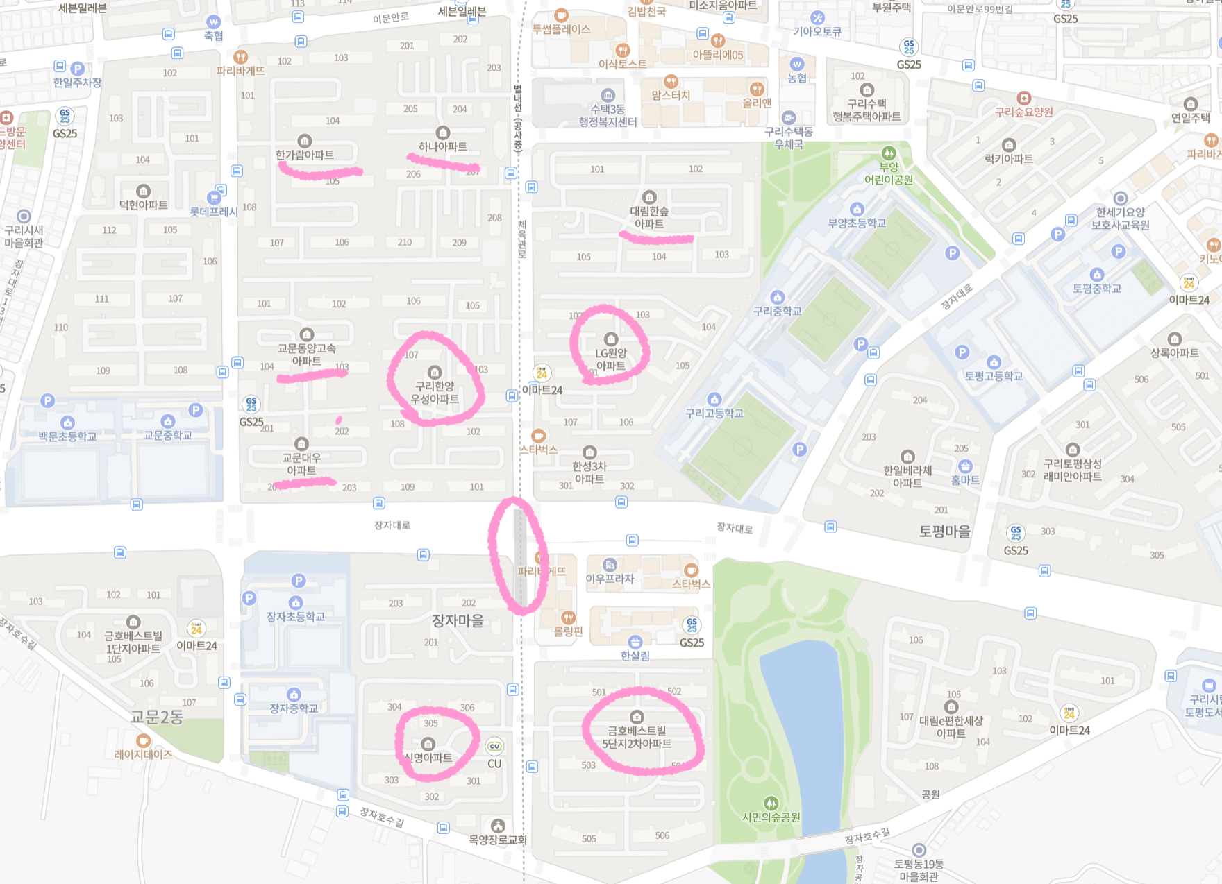 별내선, 8호선연장선, 별내역, 동구릉역, 구리역, 장자호수공원역, 암사역사공원역