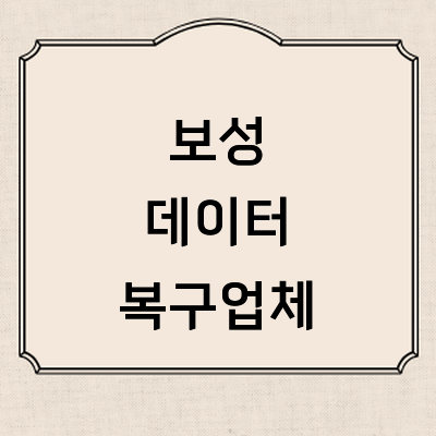 보성군 데이터복구