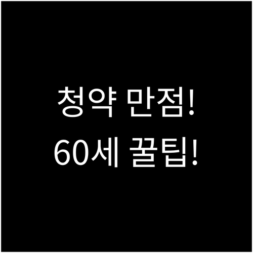 국민주택 납입 횟수 극대화와 60세 ..