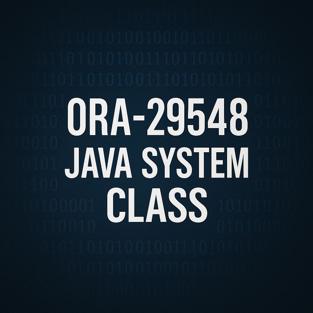 ORA-29548 오류 Java system class reported: could not identify release specified in classes.bin