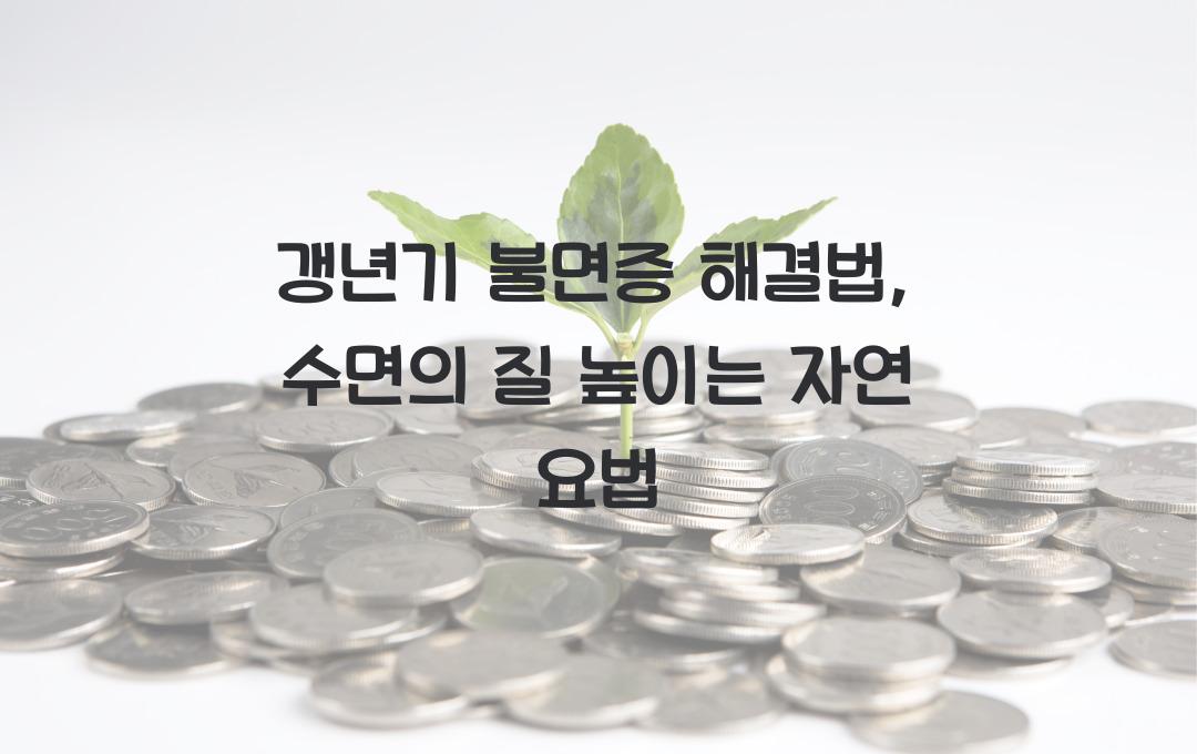 갱년기 불면증 해결법, 수면의 질 높이는 비법