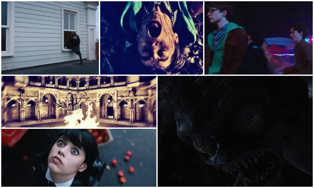 네버모어를 벗어나려는 웬즈데이와 살해 당한 로언