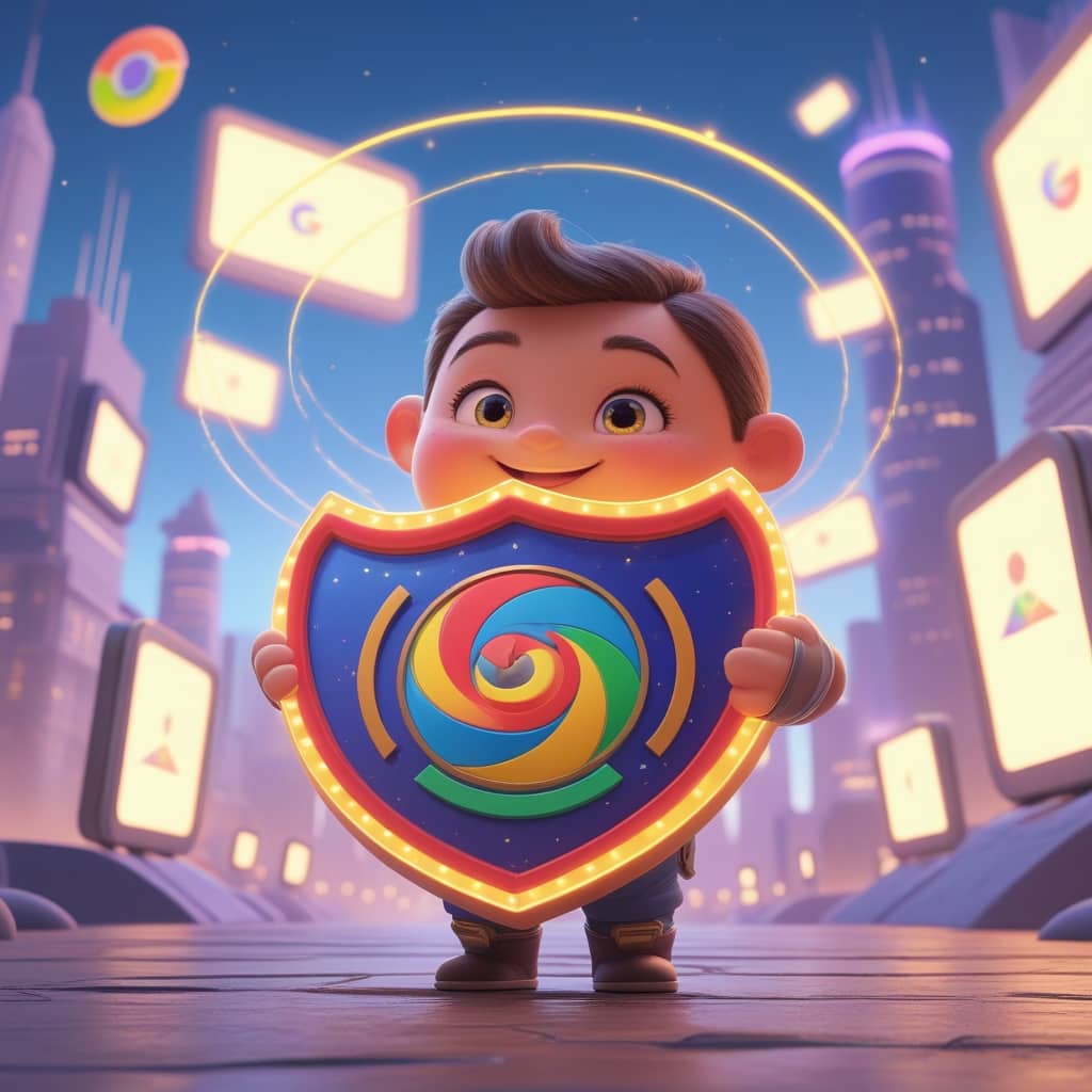 포스트 양자암호 시대: 구글 생태계를 수호하는 구글의 PQC 도입을 상징적으로 나타내는 이미지.