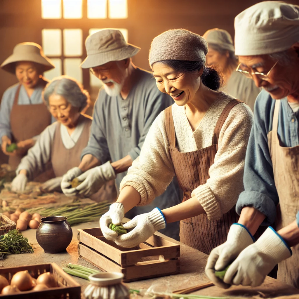 한국 노인 일하는 사진