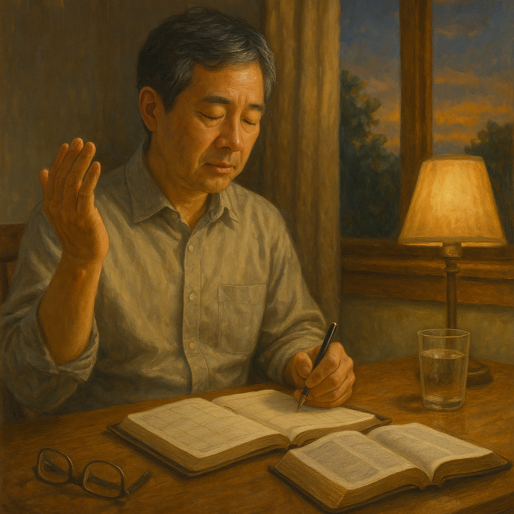 출 20:8 말씀을 보며&amp;#44; 열심히 일한 후 쉴 때 거룩하게 쉬는 것에 대해 묵상하게 하셨고&amp;#44; 거룩한 쉼을 위해 하나님께 지혜를 구하며 잘 쉬는 것에 드려지도록 기도하고&amp;#44; 이를 위해 잘 계획하고 모사를 구하는 시도를 하는 모습입니다.