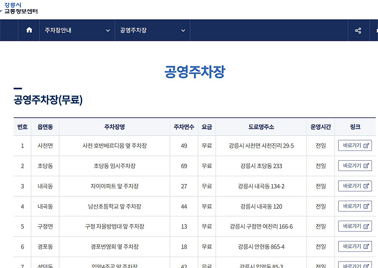 강릉-공영주차장-안내-페이지