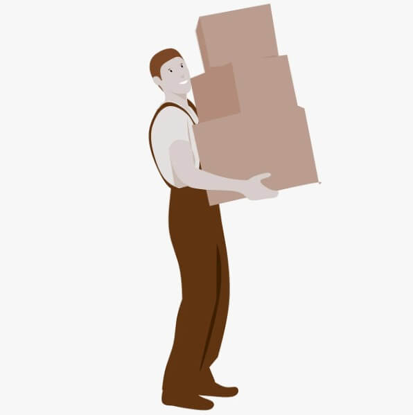 여러 개의 박스를 들고 있는 모습
