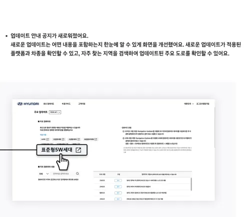 2025년 현대자동차 네비게이션 업데이트 웹사이트 기능개선 최신업데이트