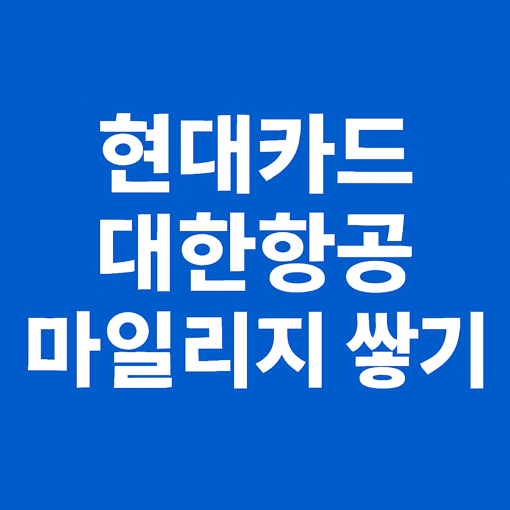 마일리지 특화 카드 완전 정리