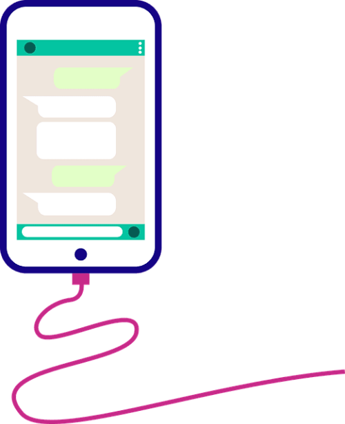 충전중인휴대폰사진