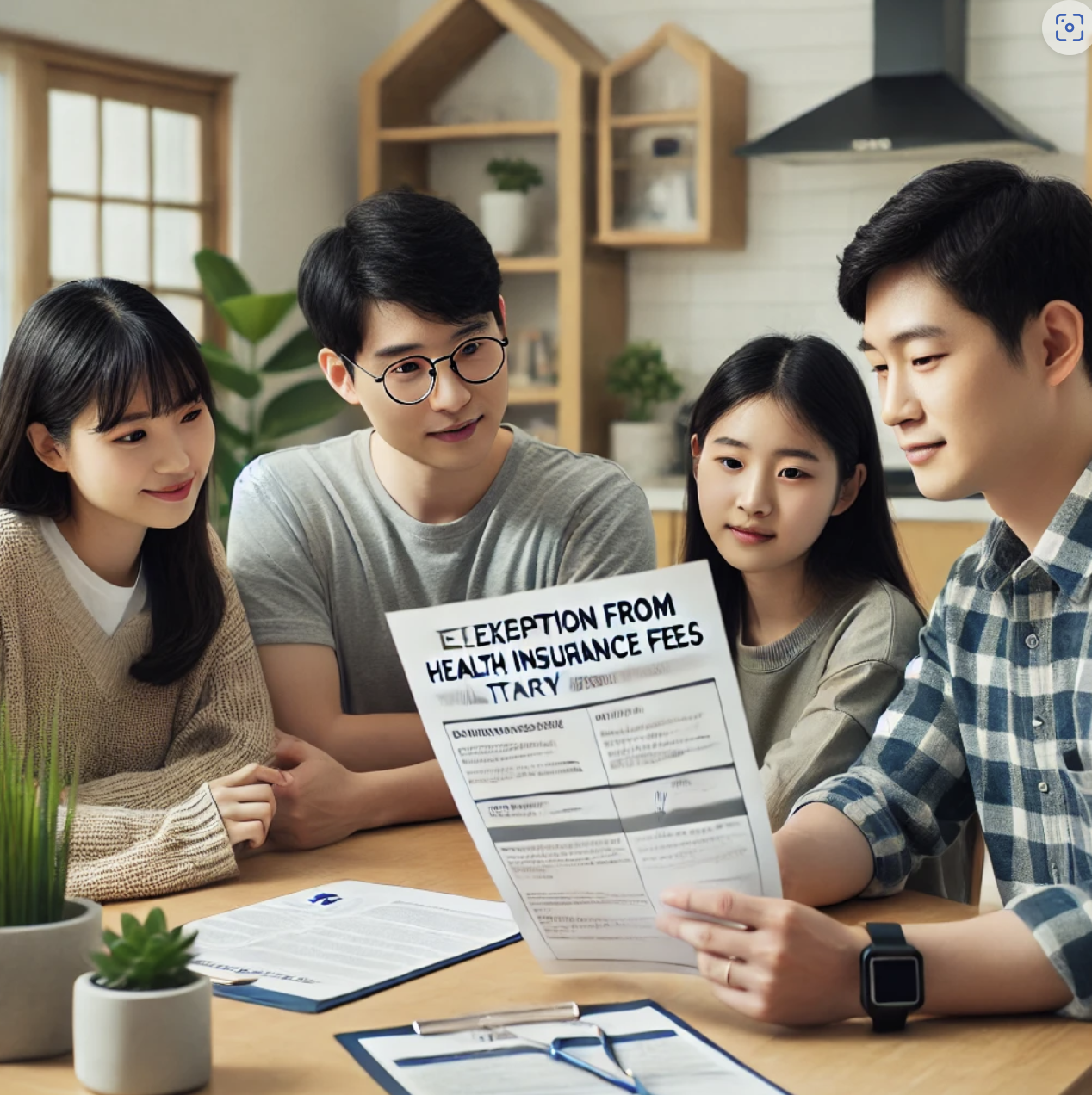 군복무 중 건강보험 면제 혜택을 검토하는 가족