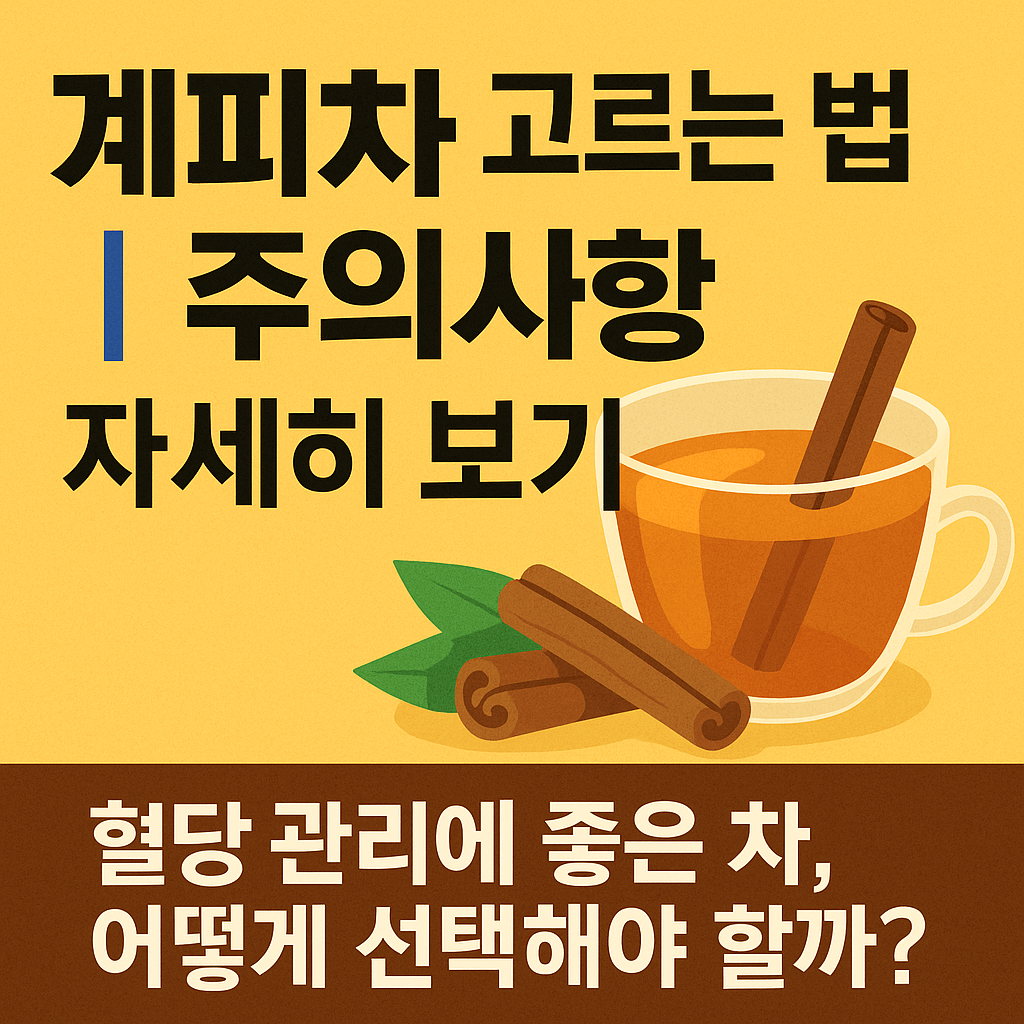 계피차 고르는 법과 주의사항 자세히 보기｜혈당 관리에 좋은 차, 어떻게 선택해야 할까?