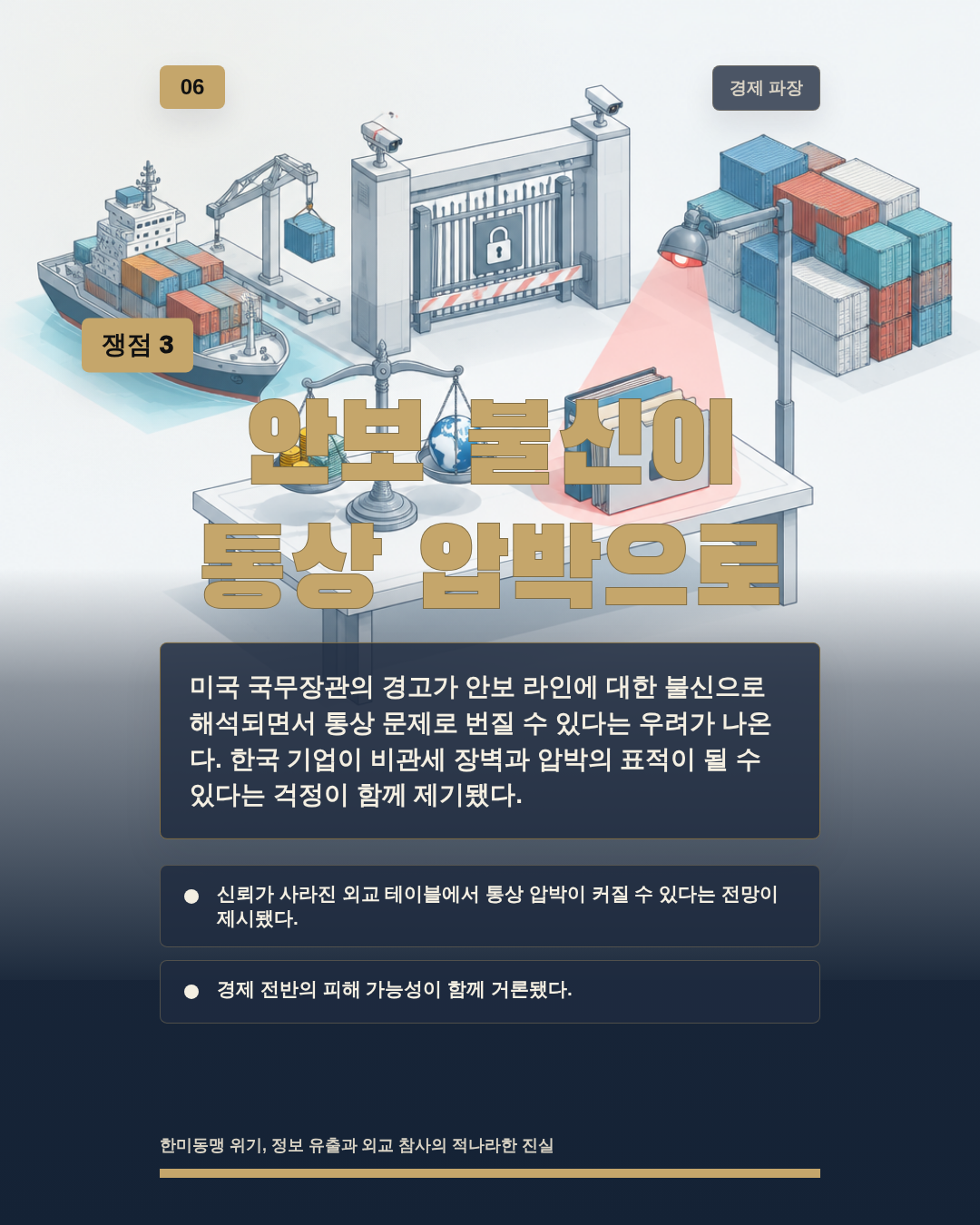 안보 불신이 통상 압박으로