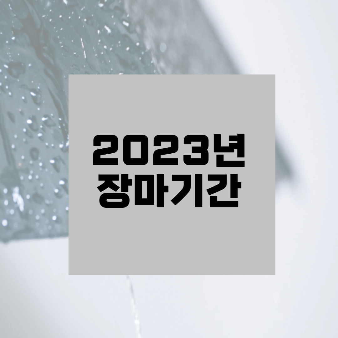 2023년 장마기간