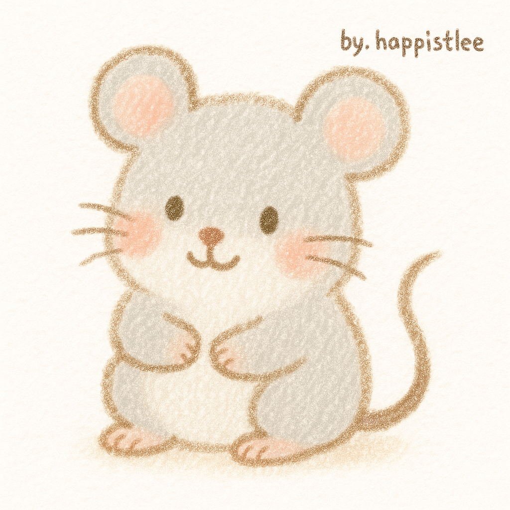 쥐띠를 상징하는 일러스트 이미지