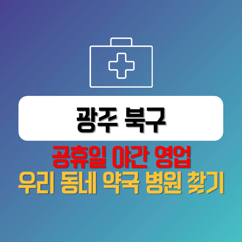 광주 북구 공휴일 야간 영업 우리 동네 약국 병원 찾기