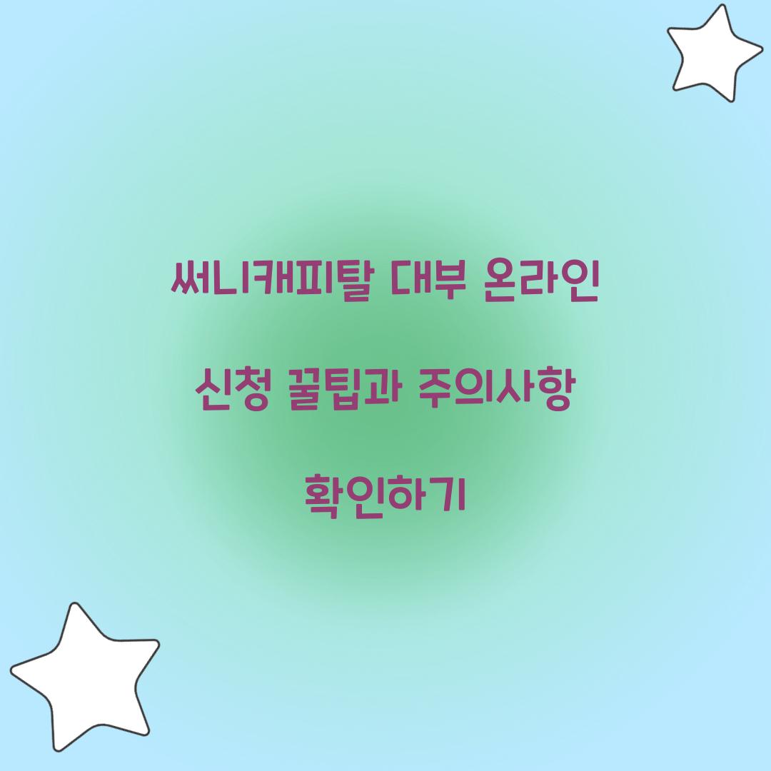 써니캐피탈 대부 온라인 신청