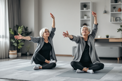 거실에서-체조를-하는-노인들