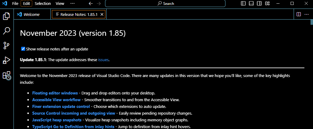 설치 후 첫 실행