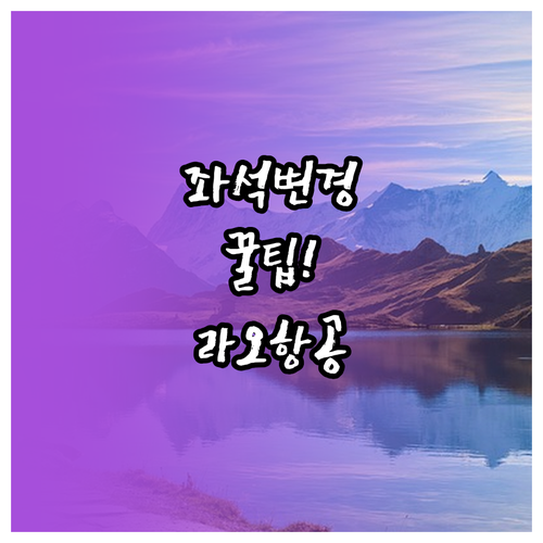 라오항공 좌석 변경 홈페이지 및 전화..