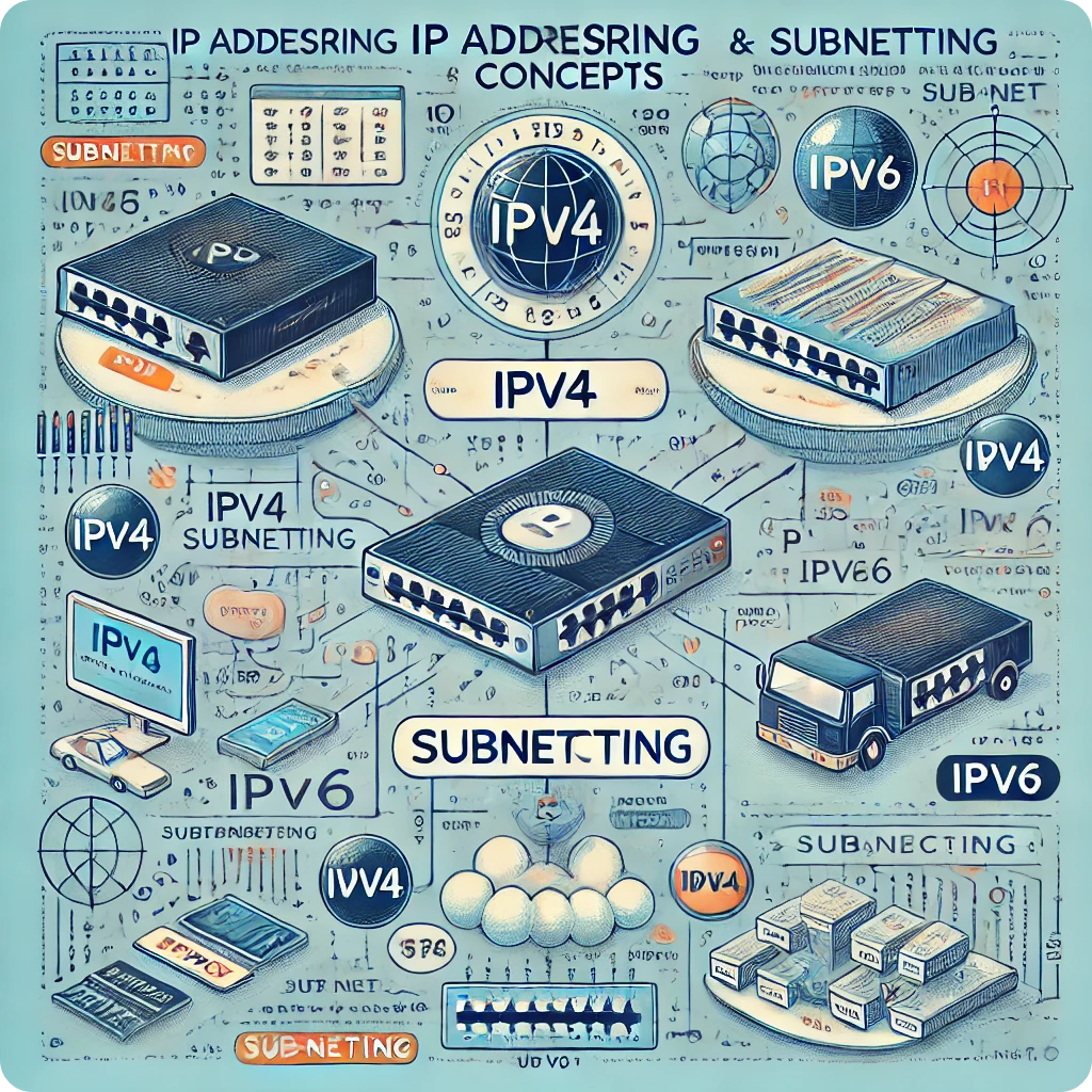 IP의 개념과 서브넷팅을 설명하는 이미지