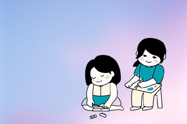 아이들이 집안에서 놀고 있는 모습