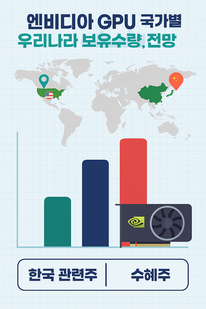 엔비디아 GPU 국가별, 우리나라 보유수량, AI 경쟁 전망, 한국, 미국, 중국 관련주, 수혜주